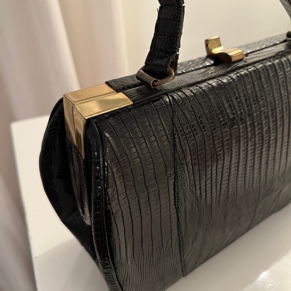 Vintage Sterling lizard frame handbag - Picture 8 of 9